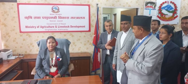 Gita Chaudhary assumes office as Agriculture and Environment Minister