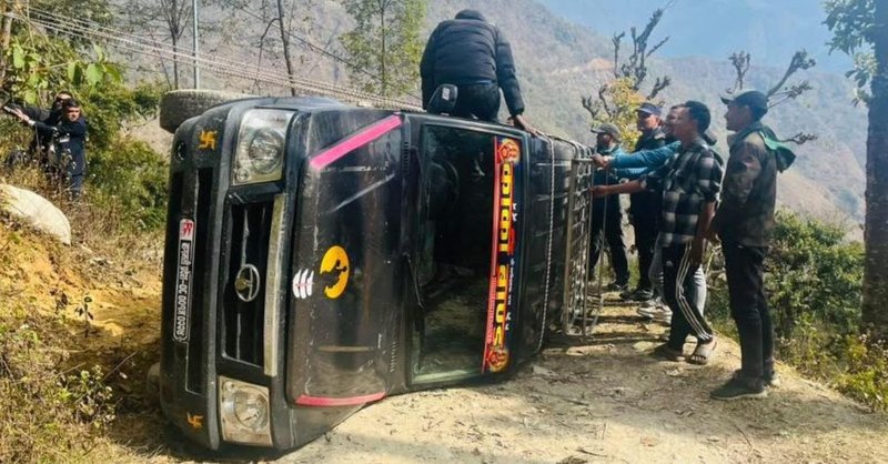 रामेछापमा सुमो दुर्घटना हुँदा ६ जना घाइते, तीनको अवस्था गम्भीर